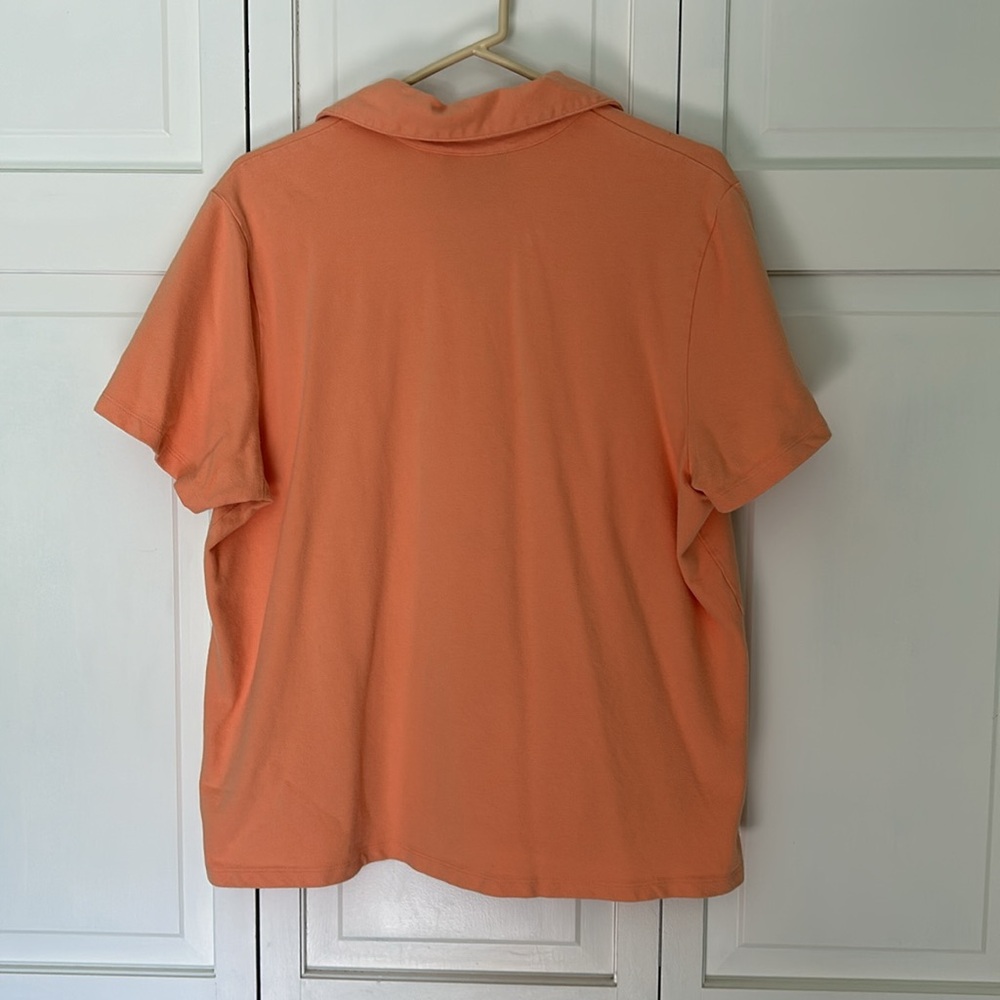 Charter Club Woman 2X Peach Short Sleeve Polo Shirt - Picture 7 of 7